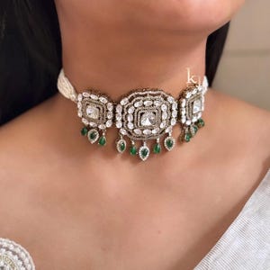 High Quality Choker Kundan Choker Ser Indian Choker Wedding Choker Pakistani Jewelry Set Handmade Jewelry Uncut Polki Set Fashion Jewelry