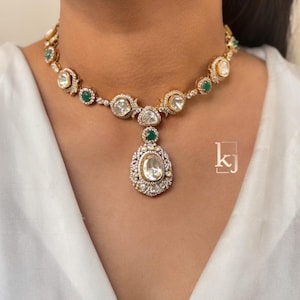 Sabyasachi Inspired Victorian Kundan Necklace Set Doublet Jewelry Designer Necklace Kundan Polki Jewelry Handmade Jewelry Gift Necklace Set