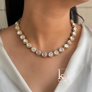 Ensemble de collier polki non coupé inspiré de Sabyasachi en moissanite collier kundan nuptiale indienne bijoux pakistanais polki kundan ensemble