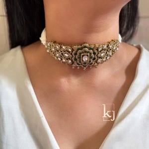 Premium Quality Polki Choker Set Choker Necklace Sabyasachi Inspired Moissanite Polki Diamond Choker Uncut Kundan Indian Wedding Necklace