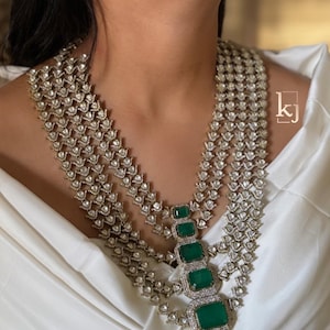 Sabyasachi Bridal Jewelry Uncut Polki Kundan Necklace Emerald  Jewelry Moissanite Kundan Set India Bridal Jadau Jewelry Pakistani Jewelry