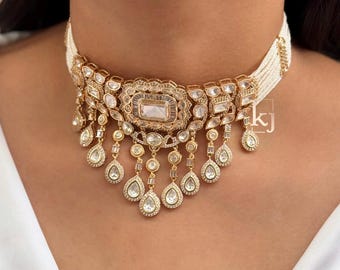 Kundan choker polki ketting Indiase sieraden bruiloft ketting goud bruids statement cadeau voor haar