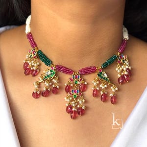 Moissanite Polki Necklace Ruby Kundan Necklace Sabyasachi Jewelry Set Premium Indian Bridal Jadau Jewelry Pakistani Jewelry Set