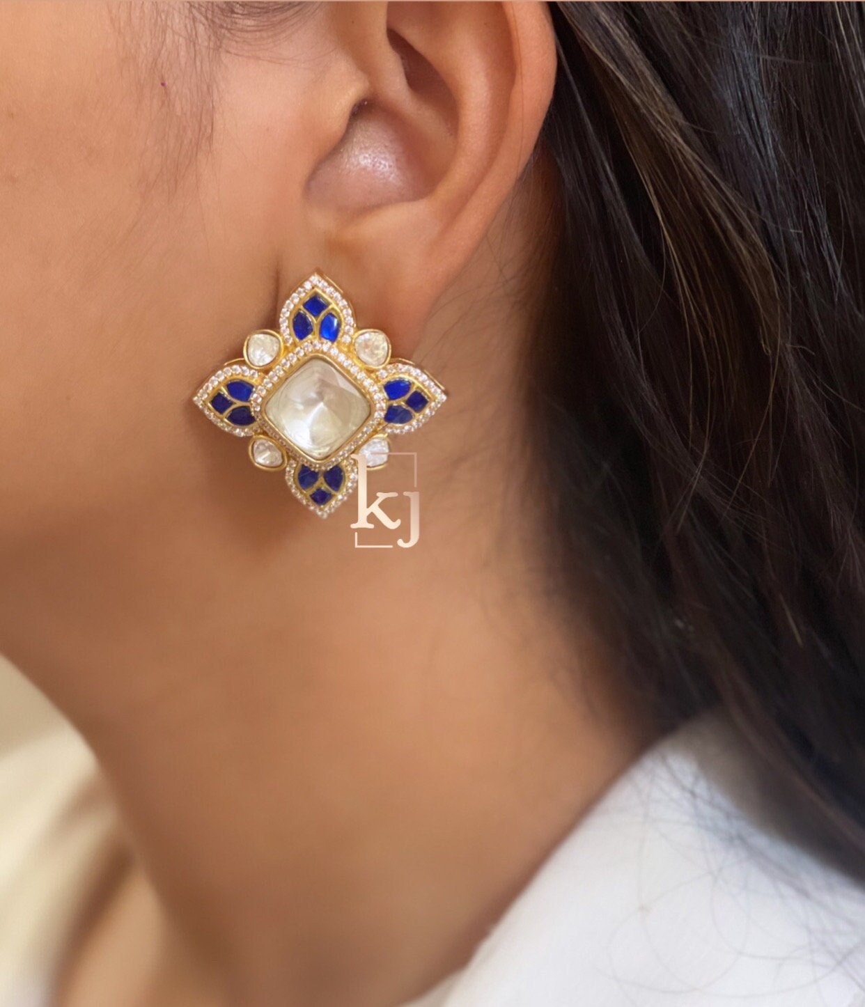 Gold Diamond Chanel Inspired Studs✨ #kundanjewelers #kundanjewelersny
