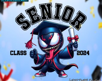 Senior Class 2024 Graduation With Sublimation Design PNG, Villain Graduation 2024 Png, Graduation 2024, Graduation Gift, Digital Download