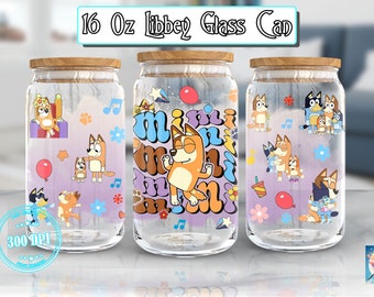 Mother Dog Day 16oz Libbey Glass Can Wrap Sublimation Design Png | Mother Day Glass Can, Mother Dog Libbey 16oz, Mimi Dog, Commercial Use