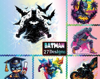 27 Files Superhero Characters Sublimation Designs Png, Stylish Superhero Png Bundle, Superhero Watercolor Clipart Png, Digital Download