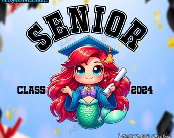 Senior Class 2024 Graduation With Sublimation Design PNG, Princess Graduation 2024 Png, Graduation 2024, Graduation Gift, Digital Download