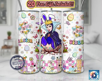 Easter Vibes 20oz Skinny Tumbler Sublimation Design Png, Villains For Straight/Tapered Wrap PNG, Sublimation Printing Png, Holiday Gift Png
