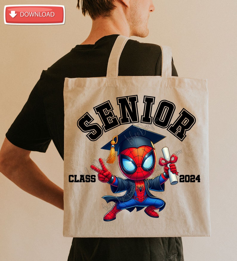 Senior Class 2024 Graduation With Sublimation Design PNG, Superhero Graduation 2024 Png, Graduation 2024, Graduation Gift, Digital Download image 3