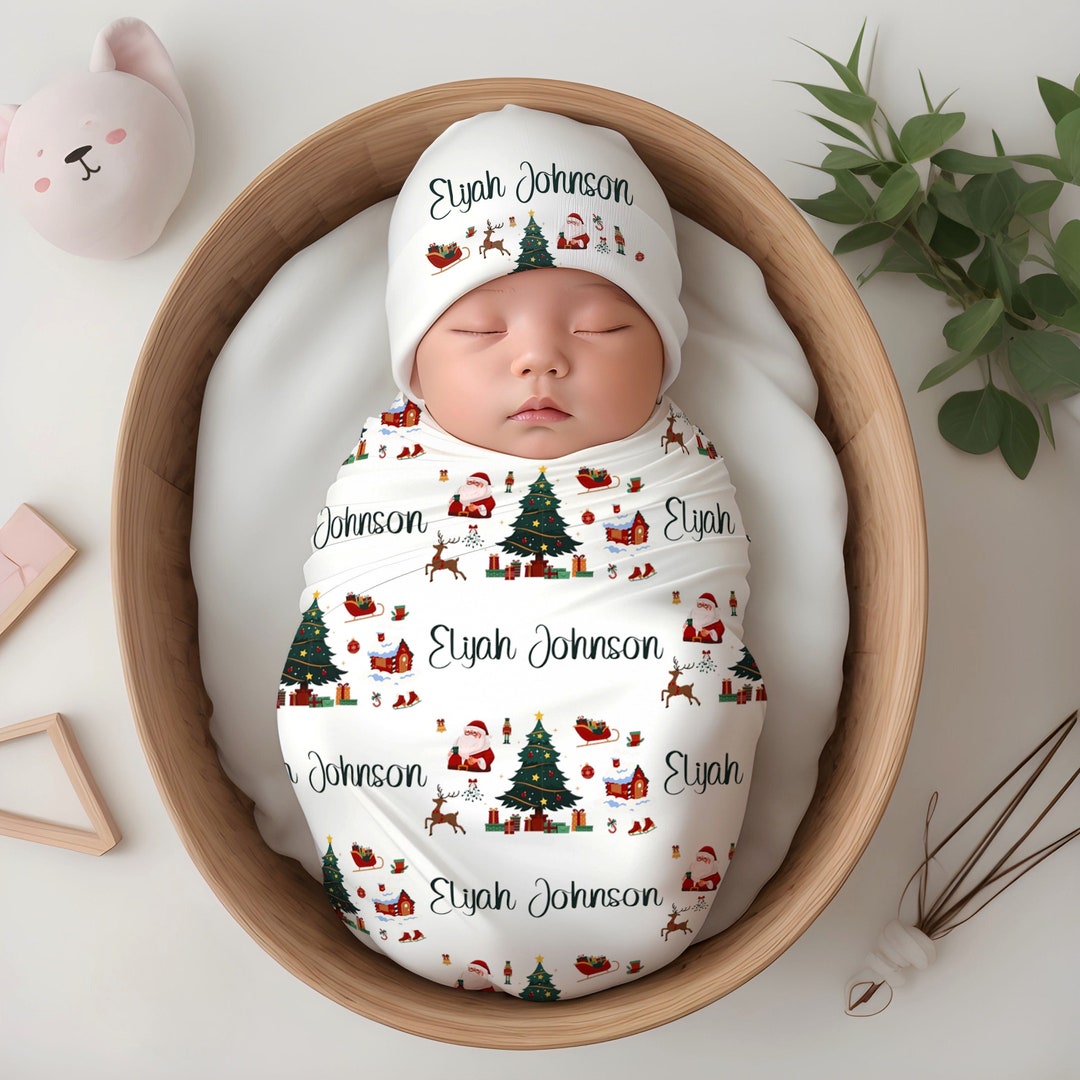 Christmas Baby Swaddle, Xmas Newborn Coming Home Outfit Boy/girl Baby
