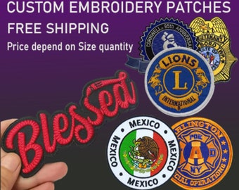 Gestickte Aufnäher speziell für Sie, individuelles Logo, personalisierte Stickerei Aufnäher, benutzerdefinierter Aufnäher bestellen - zum Aufbügeln - aufnähen.