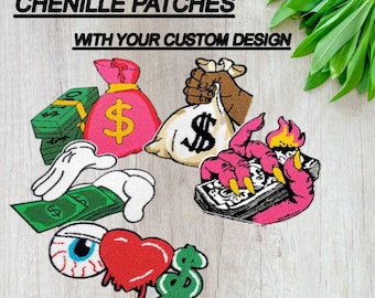 Custom chenille patches, Varsity jacket patch, Letterman patches, Letterman jacket patches, Chenille plus embroidery patches, Made to order