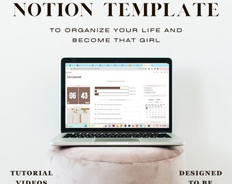Notion Glow Up Planner & Journal Template - Daily, Weekly, Financial, Meal, Workout, Journaling, Manifestation, Routines, Work, Goals