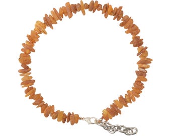 Handmade Baltic Amber Collar For Dogs & Cats - Cognac Amber, Lobster Clasp, Extender Chain