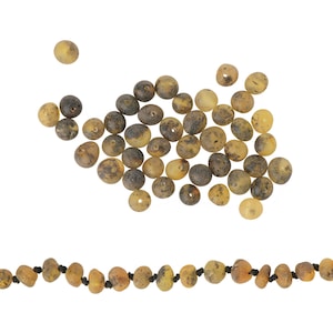 Light Green Baltic Amber Raw Baroque Beads, Jewelry Making Supplies