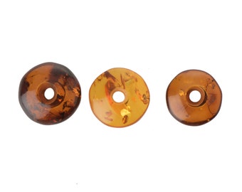 Cognac Baltic Amber Pendant Amulet: Natural Polished Stone