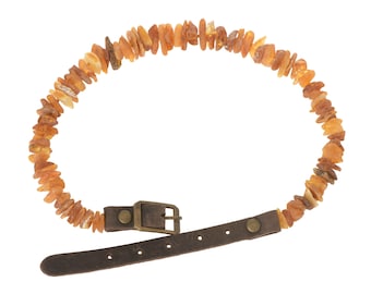 Collier fait main en ambre de la Baltique pour chiens et chats