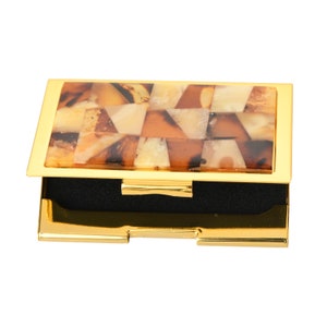 Baltisch Amber Versierd Visitekaartje / Baltisch Amber Souvenire Visitekaartje Etui