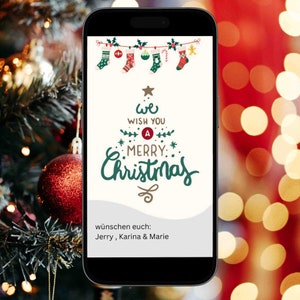 Digitale Karte zu Weihnachten, personalisierbare eCard für WhatsApp, Email, etc.