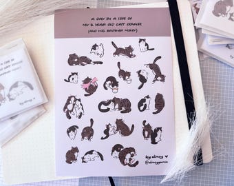 Cats Stickersheet - Tuxedo and Tabby