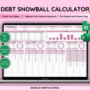 Debt Snowball Calculator Spreadsheet Google Spreadsheets Debt Payoff Tracker Debt Payment Tracker Debt Free Planner Debt Calculator Spreadsheet