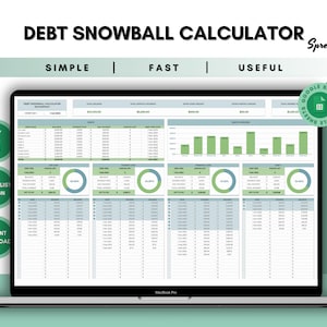 Calculadora de bola de nieve de deuda Hoja de cálculo Hojas de cálculo de Google Seguimiento de pago de deuda Seguimiento de pago de deuda Planificador gratuito de deuda Calculadora de deuda Hoja de cálculo