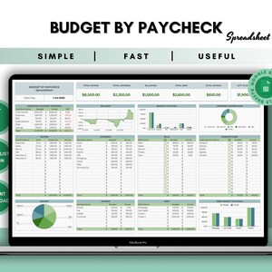 Gehaltstabelle für Google Sheets, Budget für Gehaltscheck, Budget Tracker, Expense Tracker, Monatsplaner, Finanzplaner