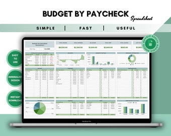 Paycheck Budget Spreadsheet for Google Sheets, Budget By Paycheck, Budget Tracker, Expense Tracker, Monthly Planner, Financial Planner