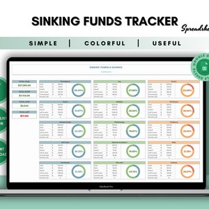 Sinking Funds Tracker Spreadsheet Google Sheets Finance Planner Sinking Funds Worksheet Savings Challenge No Spend Challenge