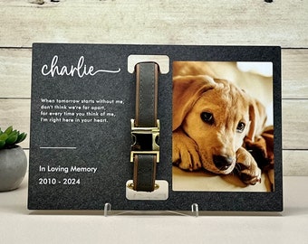 Pet Memorial Photo Print on Wood, Multiple Sizes Collar Holder, Wood Decor Sign, Pet Memorial Collar Frames, Pet Art Prints