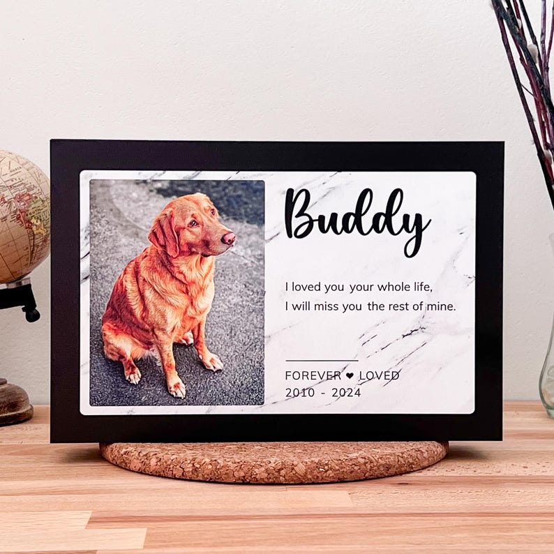 Pet urn wood with photo, cat dog ashes keepsake, custom ashes urn for cat, pet cremation urns Marble