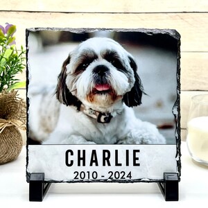 Custom Pet Memorial Stone, Personalized Dog Photo Gift, Pet Lover Gift, Forever Loved, Dog Memorial Gift, Photo Ornament, Keepsake