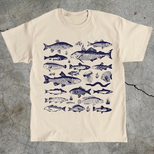 Vintage Fisch Tattoo Style T-Shirt, Retro Fischer Shirt, Fisch Shirt für Männer, Bass T-Shirt, Fischer T-Shirt, Bass-Liebhaber, Fischer Geschenke, Ozean Shirt