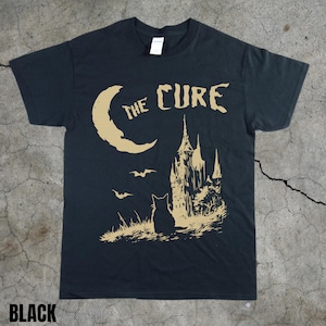 The Cure Cat Tee, Unisex T-Shirt, 90s Alt Indie Rock Music Gifts, Cat Lover Band Tee
