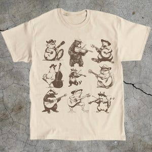 Woodland Critters Musician Shirt | Cute Animal Band Tee | Nature-Inspired Whimsical Music Shirt | Gift for Musicians & Animal Lovers