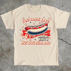 Grappig 4 juli hotdog-T-shirt - katoenen uniseks zomershirt