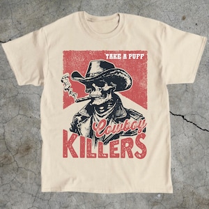 Cowboy Killers Tee: Vintage Western Skeleton Graphic T-Shirt