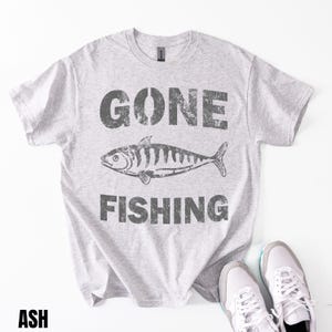 Gone Fishing Unisex Heavy Cotton Tee, Funny Fishing Shirt, Outdoor Gift, Casual Shirt, Summer Wear, Fishing Lover&#39;s Tee