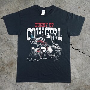 Bunny Up Cowgirl Tee: Retro Rabbit Graphic T-Shirt