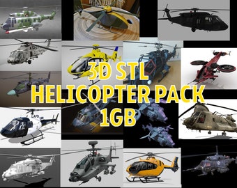 Helicopter Pack 3d STL File Printer Gift Movie Lover Game Custom Action Figure 3d