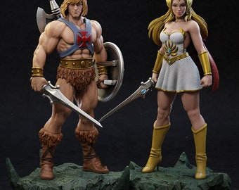 Él Ella Maestro Superhéroe Leyenda Rey Cómic Familia Diorama Archivo STL Impresión 3D Regalo Amante del Cine Figura de Acción Modelo 3D