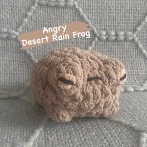 Crochet Amigurumi de grenouille de la pluie du désert en colère (jouet qui couine) ** Article physique **