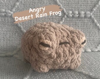 Angry Desert Rain Frog Amigurumi Crochet squeak toy
