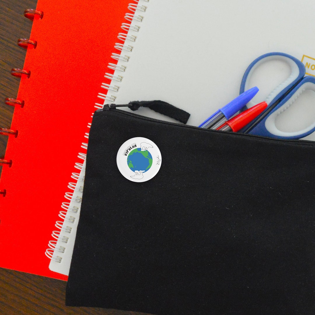 Bipolar Pins Cute Polar Bears on Earth Drawing Adorable Etsy