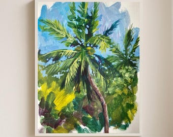 Tropical Palm Tree Digital Download from original acrylic painting