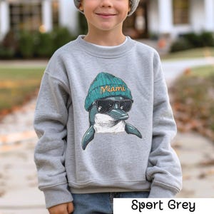 Sudadera juvenil vintage de fútbol de Miami, regalo moderno para fanáticos, cuello redondo para el día del partido, camiseta deportiva unisex, ropa de Miami