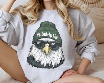 Vintage Philadelphia Football Sweatshirt, Trendy Fan Gifts, Game Day Crewneck, Retro Eagles Apparel, Team Wear, Trendy Gift, Football Fan