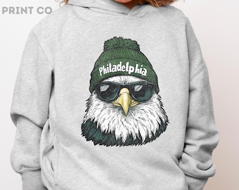 Philadelphia Football Toddler Hoodie, Vintage Graphic, Side Seam Pockets, Ribbed Knit Cuffs