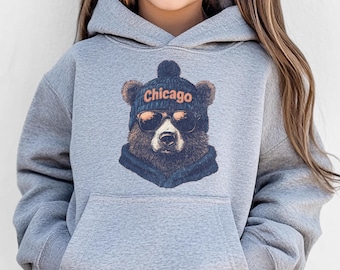 Kids Chicago Football Crewneck Sweatshirt, Youth Vintage Fan Graphic, Baby Bodysuit Sizes